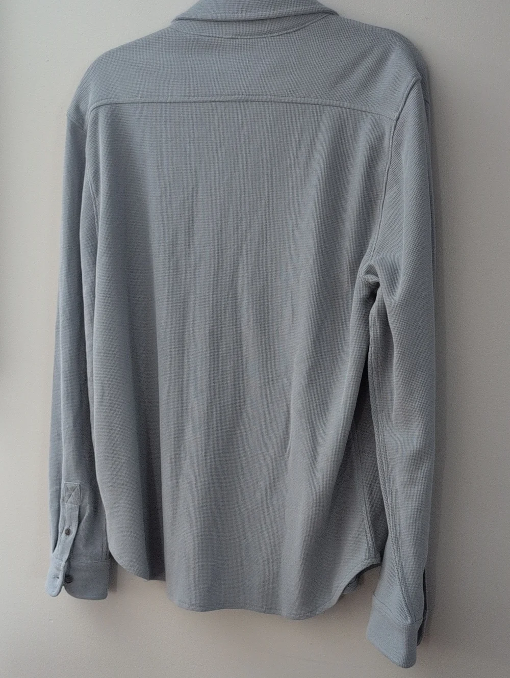 J. Crew  muted blue waffle knit button-up